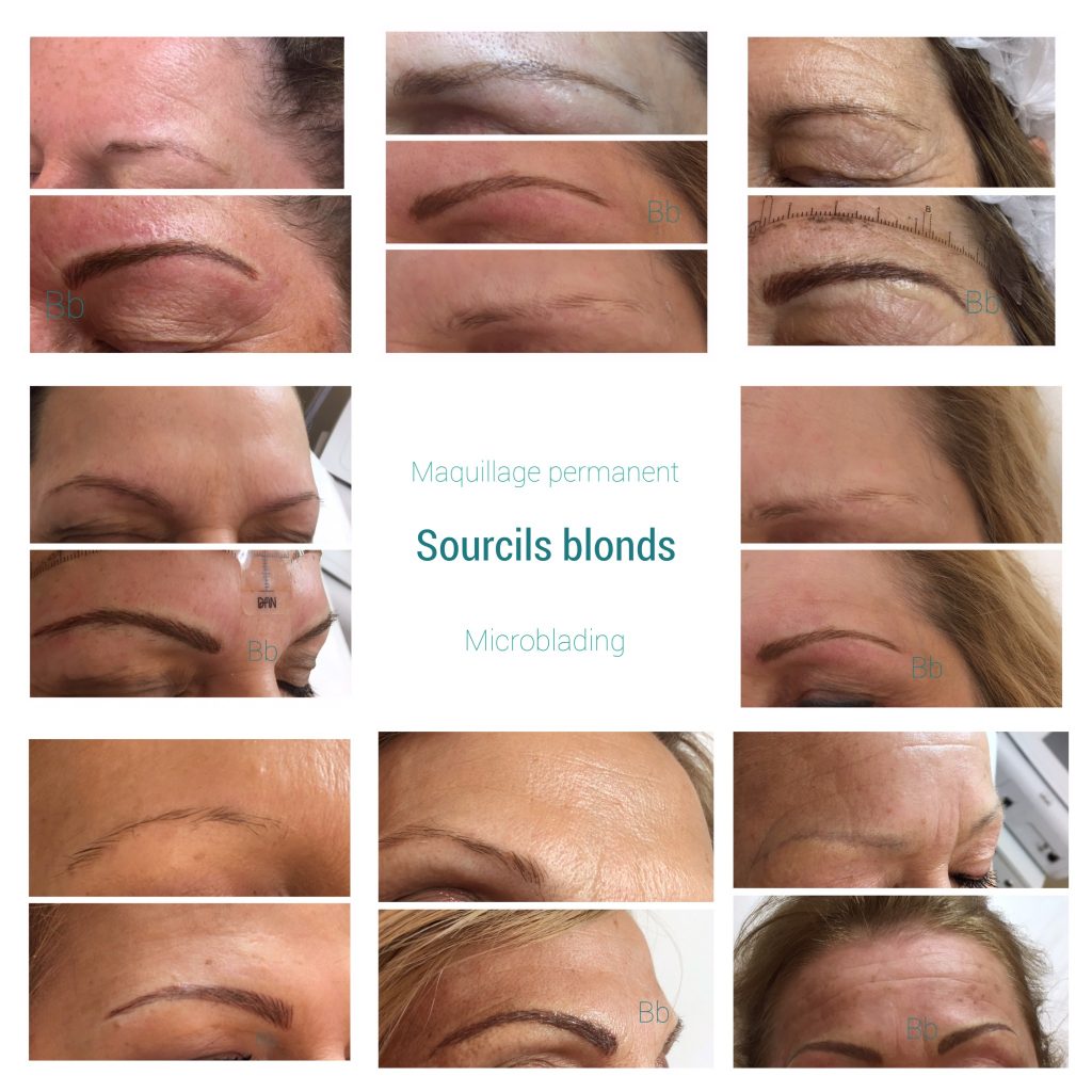Maquillage permanent sourcils blonds Microblading sourcils blonds